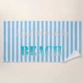 Niedlicher, stylischer Strand, blau gestreift Strandtuch (Vorderseite)
