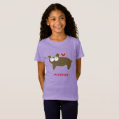 Niedlicher, stylisierter Cartoon Braunbär Kindersp T-Shirt (Vorne ganz)