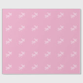 Niedlicher Suchkursname und Monogramm | Pink Geschenkpapier (Flach)