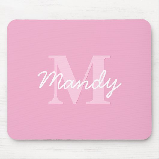 Niedlicher Suchkursname und Monogramm | Pink Mousepad (Vorne)
