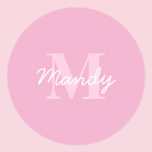 Niedlicher Suchkursname und Monogramm | Pink