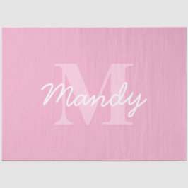 Niedlicher Suchkursname und Monogramm | Pink Seidenpapier