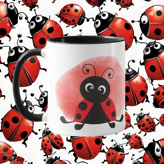 niedlicher süchtiger Ladybug-Liebhaber fügt Text h Tasse