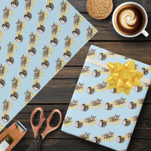 Niedlicher Sugar Glider Tropische Plumerienblüten  Geschenkpapier