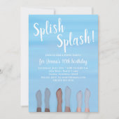 Niedlicher Summer Beach Lake Ocean Girly Party Einladung (Vorderseite)