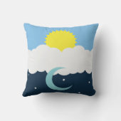 Niedlicher Sun-Mond und Stern-Baby-Illustration Kissen (Rückseite)