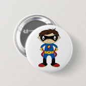 Niedlicher Superhero-Junge Button (Vorne & Hinten)