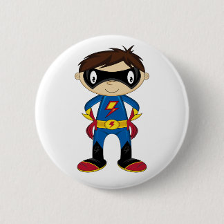 Niedlicher Superhero-Junge Button