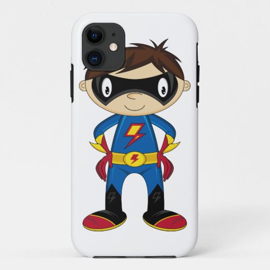 Niedlicher Superhero-Junge iphone Fall Case-Mate iPhone Hülle (Rückseite)