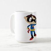 Niedlicher Superhero-Junge Kaffeetasse (Vorderseite Links)