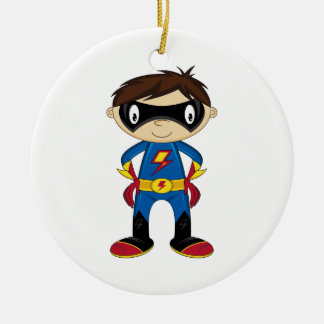 Niedlicher Superhero-Junge Keramik Ornament