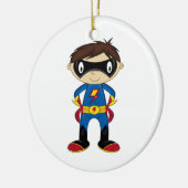 Niedlicher Superhero-Junge Keramik Ornament (Links)