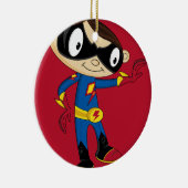 Niedlicher Superhero-Junge Keramikornament (Rechts)