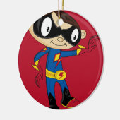 Niedlicher Superhero-Junge Keramikornament (Links)
