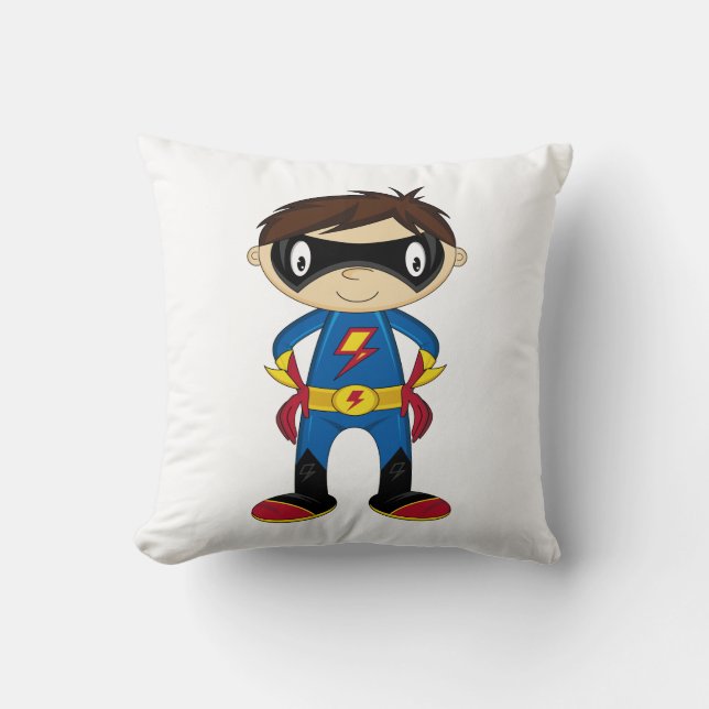 Niedlicher Superhero-Junge Kissen (Vorderseite)