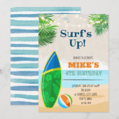 Niedlicher Surftag Einladung (Vorne/Hinten)