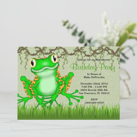 NIEDLICHER süßer grüner Einladung (Stehend Vorderseite)