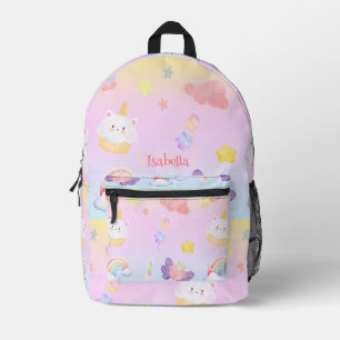Niedlicher, süßer Kuchen unicoru Regenbogen Muster Bedruckter Rucksack