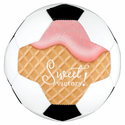 Niedlicher süßer Sieg Eiscreme Kronensprinklen Ros Fußball (Vorderseite)