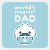 Niedlicher süßer Vater Quadratischer Aufkleber (Vorderseite)