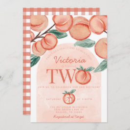 Niedlicher Süßpfirsich, die 2. Geburtstag Party Einladung