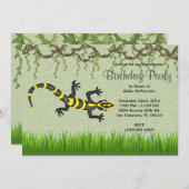 NIEDLICHER Sweet Black Lizard Vines Jungle Geburts Einladung (Vorne/Hinten)