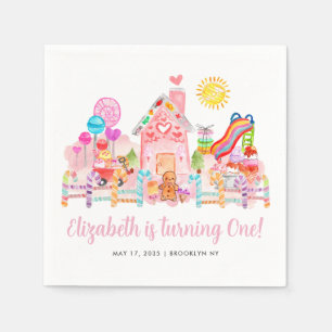 Niedlicher Sweet Celebration Candyland Kindergebur Serviette