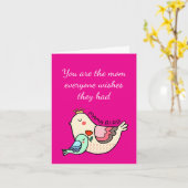 Niedlicher Sweet Mama Bird Muttertag Karte (Gelbe Blume)