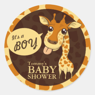 Niedlicher Sweetheart Giraffe Baby Dusche Rundstic Runder Aufkleber