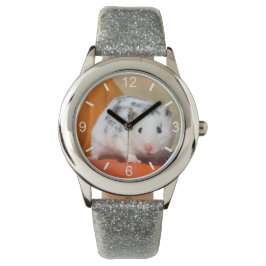 Niedlicher syrischer Hamster Gepunkteter schwarzer Armbanduhr