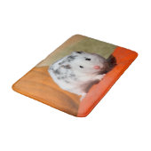 Niedlicher syrischer Hamster Weiße Gepunktete Zwer Badematte (Schrägansicht)