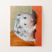 Niedlicher syrischer Hamster-weißes schwarzes Puzzle (Vertikal)