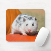 Niedlicher syrischer Hamster White Black Gepunktet Mousepad (Mit Mouse)