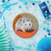 Niedlicher syrischer Hamster White Black Gepunktet Pappteller (Party)