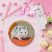 Niedlicher syrischer Hamster White Black Gepunktet Pappteller (Party)