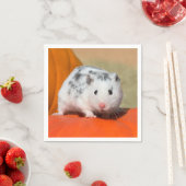 Niedlicher syrischer Hamster White Black Gepunktet Serviette (Beispiel)