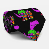 Niedlicher T-rex Dinosaurier, der Bongo-Trommeln Krawatte (Gerollt)