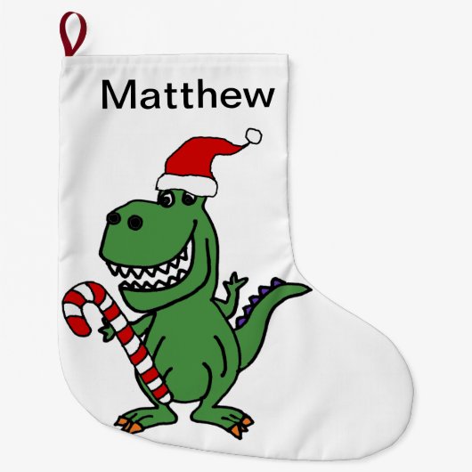 Niedlicher T-rex Dinosaurier in der Großer Weihnachtsstrumpf (Vorderseite)