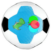 Niedlicher T-Rex-Flug mit Balloons im blauen Himme Fußball (Gedreht)