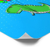 Niedlicher T-Rex-Flug mit Balloons im blauen Himme Poster (Ecke)