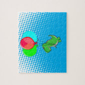 Niedlicher T-Rex-Flug mit Balloons im blauen Himme Puzzle (Vertikal)