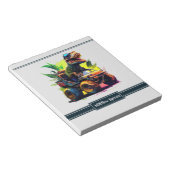 Niedlicher T-Rex-Riding Monster Truck Dinosaurier  Notizblock (angewinkelt)