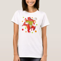 Niedlicher T - Shirt mit Cartoon Drachen