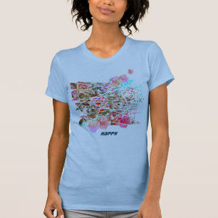 Niedlicher T - Shirt mit halb abstrakten Blume