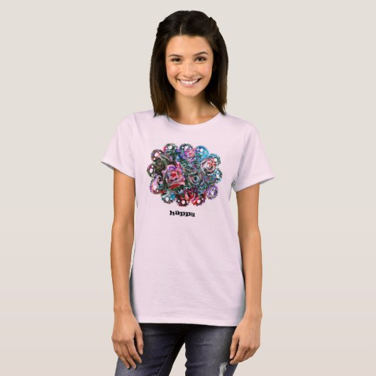 Niedlicher T - Shirt mit halb abstrakten Rose (Vorne ganz)