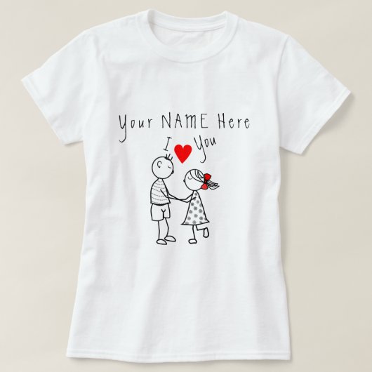Niedlicher T - Shirt mit Individuelle Name (Design vorne)