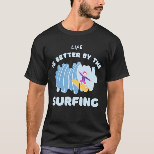 Niedlicher T - Shirt mit Surfdesign (Vorderseite)