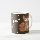 Niedlicher T - Shirt Mutter-Deer With Her Baby Kaffeetasse (VorderseiteRechts)