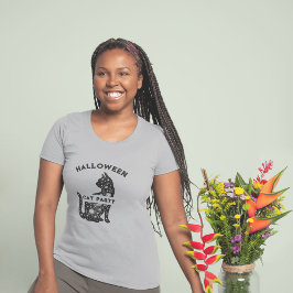 niedlicher T - Shirt von Black Cat Halloween-Party