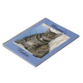 Niedlicher Tabby Cat Foto Personalisiert Name Notizblock (Linke Seite)
